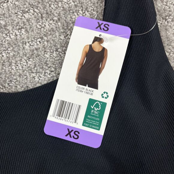 32 Degrees Cool Tank Top Womens XS Black Sleeveless Shelf Bra Stretch Athletic - Picture 3 of 10
